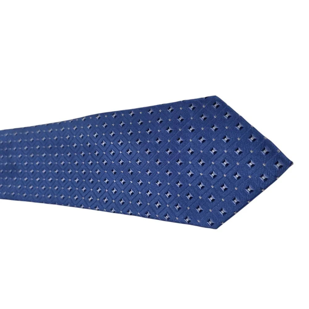Nautica Mens Necktie Blue Gray Argyle Diamond Silk‎ Woven Classic Designer